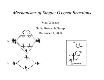 Mechanisms of Singlet Oxygen Reactions - The Stoltz Group