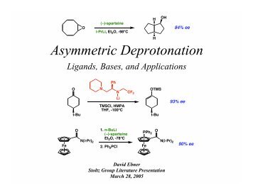 Asymmetric Deprotonation - The Stoltz Group