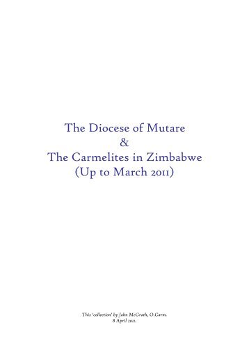 The Diocese of Mutare & The Carmelites in Zimbabwe - the Irish ...