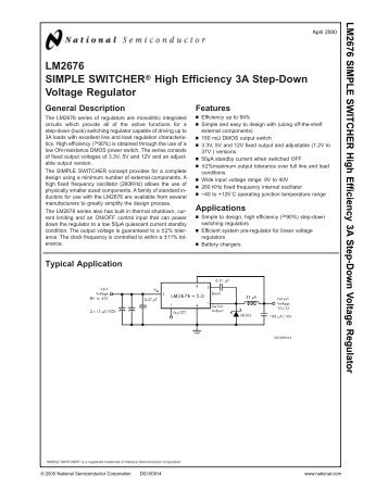 LM2676 SIMPLE SWITCHER High Efficiency 3A Step ... - Futurlec