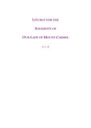 LITURGY FOR THE SOLEMNITY OF OUR LADY OF MOUNT CARMEL