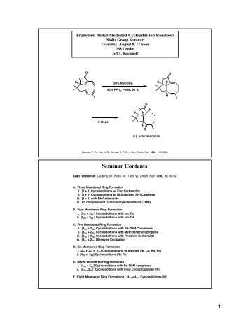 Seminar Contents - The Stoltz Group