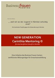 Folder - NEW GENERATION Carinthia Mentoring © 2014-15