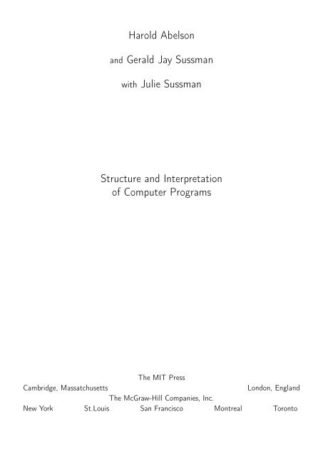 Harold Abelson and Gerald Jay Sussman with ... - ftp.linux.kiev.ua.