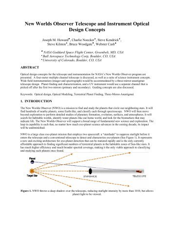 Telescope and Instrument Optical - NASA Technical Reports Server ...