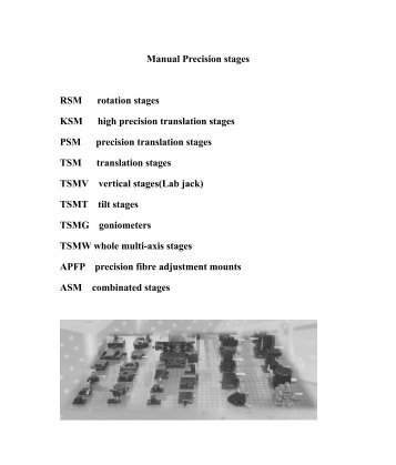 Manual Precision stages RSM rotation stages KSM high precision ...