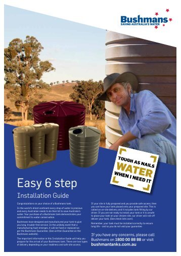 Installation Guide here - Bushman Tanks