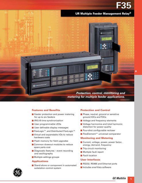 Ur Multiple Feeder Management Relaya Protection Control