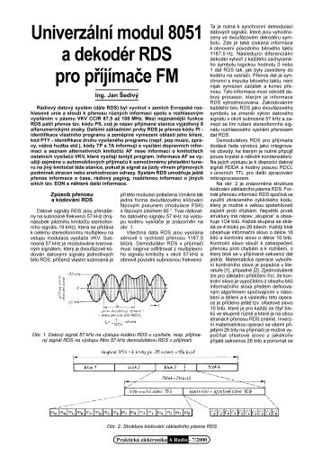 UniverzÃ¡lnÃ­ modul 8051 a dekodÃ©r RDS pro pÅÃ­jÃ­maÄe FM