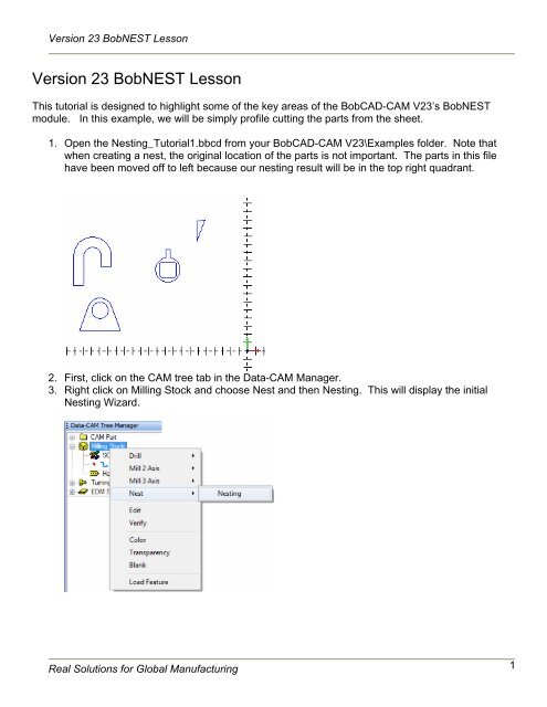 Version 23 BobNEST Lesson - BobCAD-CAM