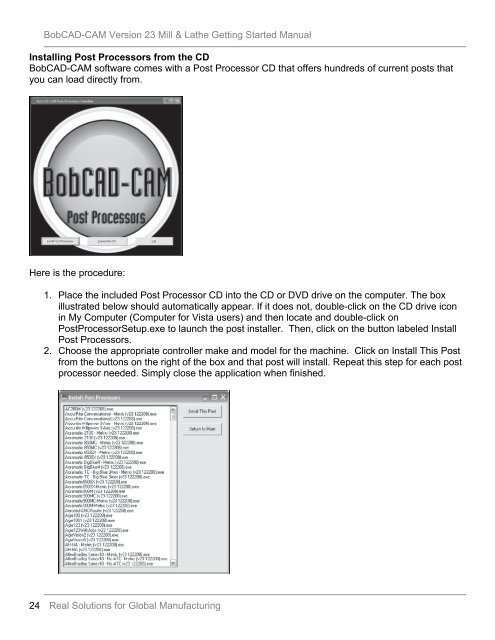 Getting Started Manual - BobCAD-CAM