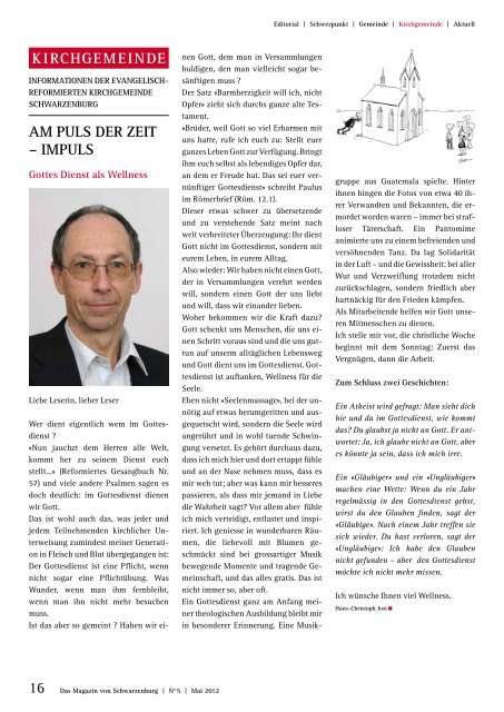 das magazin von Schwarzenburg | no 5 | mai 2012