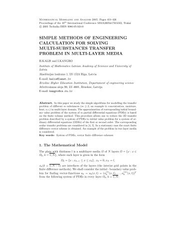 simple methods of engineering calculation for solving multi ...