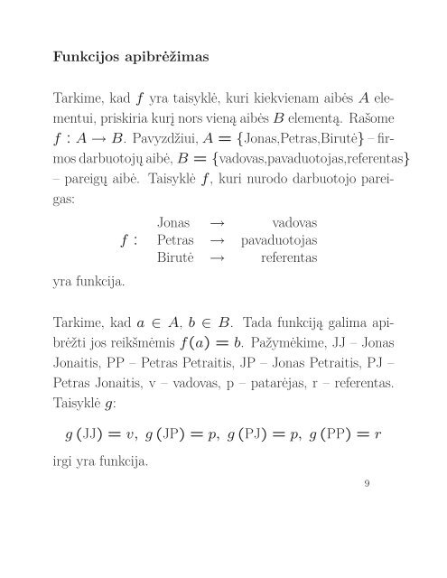 AIBÄS, FUNKCIJOS, LYGTYS - techmat.vgtu.lt