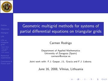 Geometric multigrid methods for systems of partial differential ...
