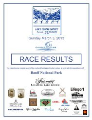 RACE RESULTS - Calgary Ski Club