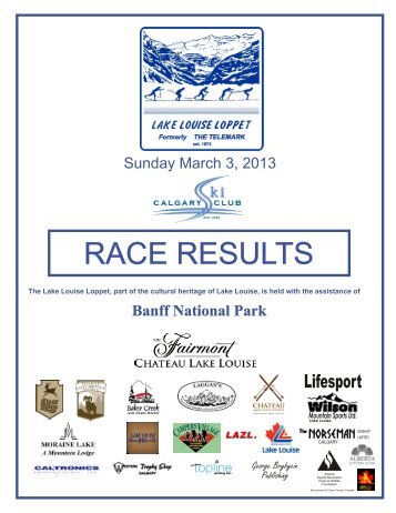 RACE RESULTS - Calgary Ski Club