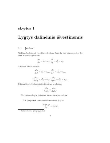 skyrius 1 Lygtys dalinÄmis iÅ¡vestinÄmis - techmat.vgtu.lt