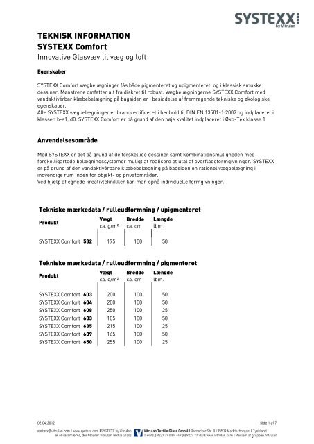 Datablad PDF - SYSTEXX