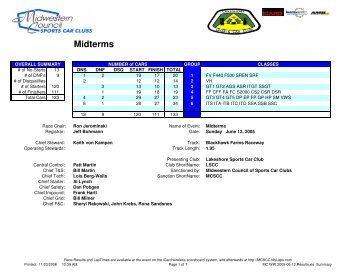 Midterms - Midwestern Council of Sports Car Clubs