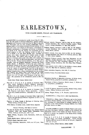 EARLESTOWN, - Cheshire County Council - Cheshire County ...