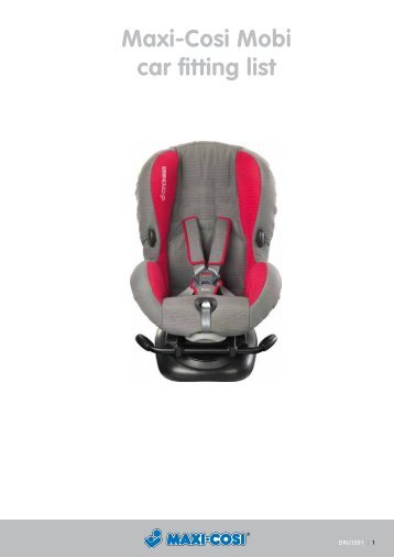 Maxi-Cosi Mobi car fitting list - Amvina