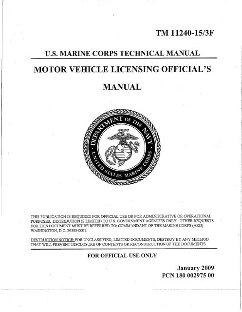 TM 11240-15/3F MT Licensing Official Manual - Marine Corps Base ...