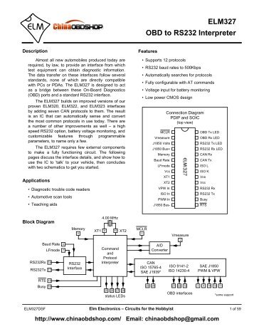 elm323 obd (iso) to rs232 interpreter - lada-welt elm323 obd (iso) to rs232 interpreter - lada-welt, Wiring diagram