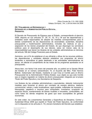 Circular del ComitÃ© para el Ahorro Presupuestal de la ...