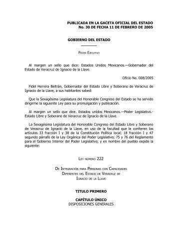 publicada en la gaceta oficial del estado - Orden JurÃ­dico Nacional