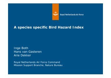 A species specific Bird Hazard Index