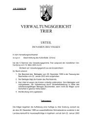 VERWALTUNGSGERICHT TRIER