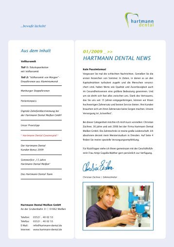 Newsletter downloaden - Hartmann Dental MeiÃen GmbH