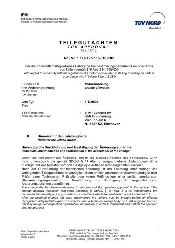 TEILEGUTACHTEN - K&N