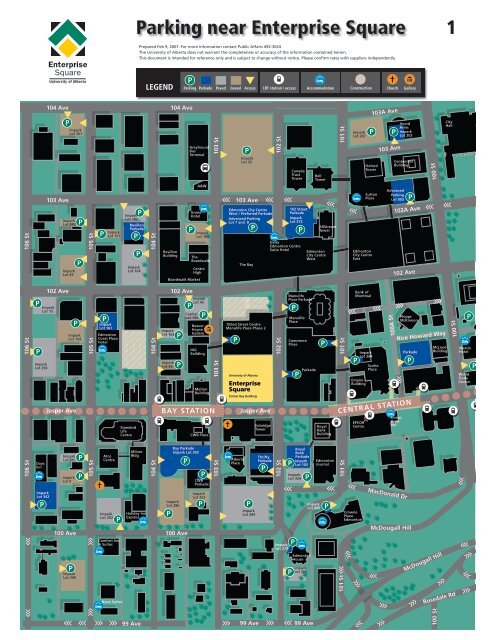 Downtown Parking Map University Of Alberta