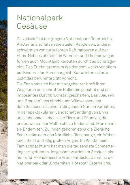 BroschÃ¼re zum Nationalparks Austria Guide