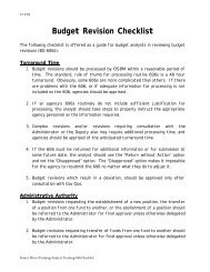 Budget Revision Checklist - Office of State Budget and Management