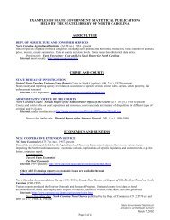 examples of state government statistical publications held by