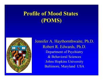 Profile of Mood States (POMS) - immpact