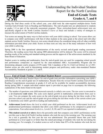 End-of-Grade Tests Grades 6, 7, and 8 - North Carolina Department ...