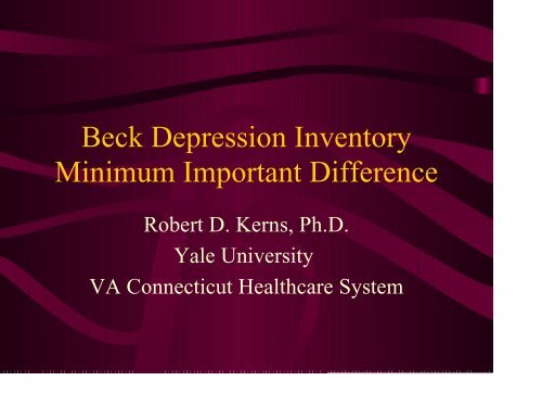 Beck Depression Inventory - immpact
