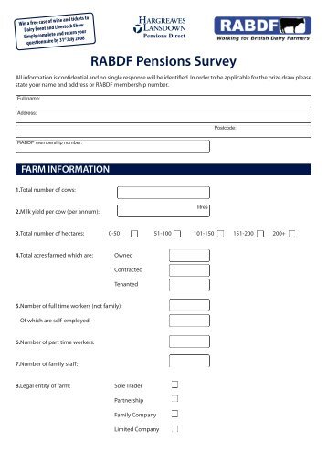 RABDF farmer questionnaire