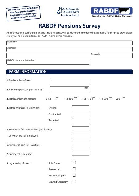 RABDF farmer questionnaire