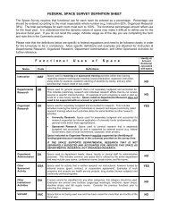 FEDERAL SPACE SURVEY DEFINITION SHEET F ... - Facilities
