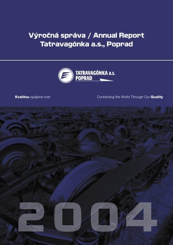 production and sales in 2004 - TatravagÃ³nka Poprad