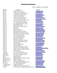 Precincts and Polling Places - Richland County South Carolina