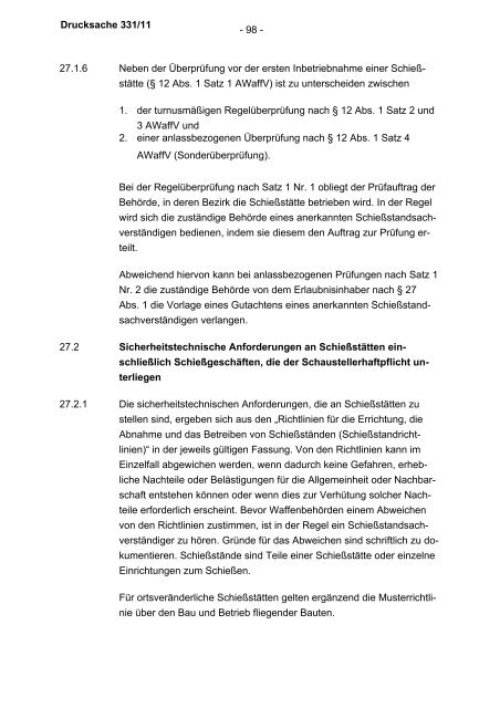 Allgemeine Verwaltungsvorschrift zum Waffengesetz (WaffVwV)