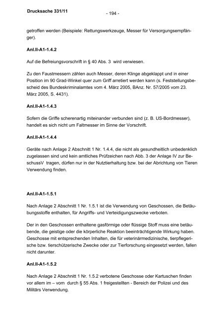 Allgemeine Verwaltungsvorschrift zum Waffengesetz (WaffVwV)