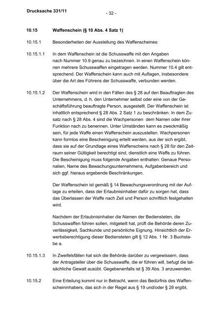 Allgemeine Verwaltungsvorschrift zum Waffengesetz (WaffVwV)