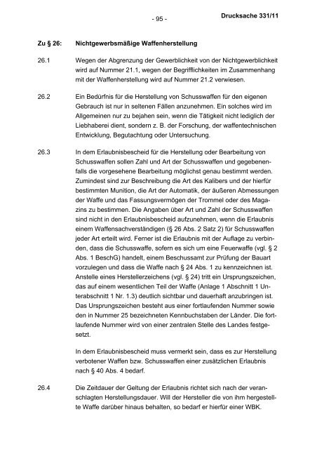 Allgemeine Verwaltungsvorschrift zum Waffengesetz (WaffVwV)